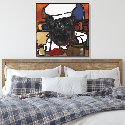 Affenpinscher Chef Canvas Afdruk (Insitu (Slaapkamer))
