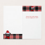 Affenpinscher Christmas Dog avec Holiday Plaid (Inside Unfolded)