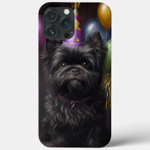 Affenpinscher Dog Birthday-ballonnen iPhone 13 Pro Max Hoesje