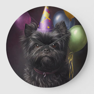 Affenpinscher Dog Birthday-ballonnen Grote Klok