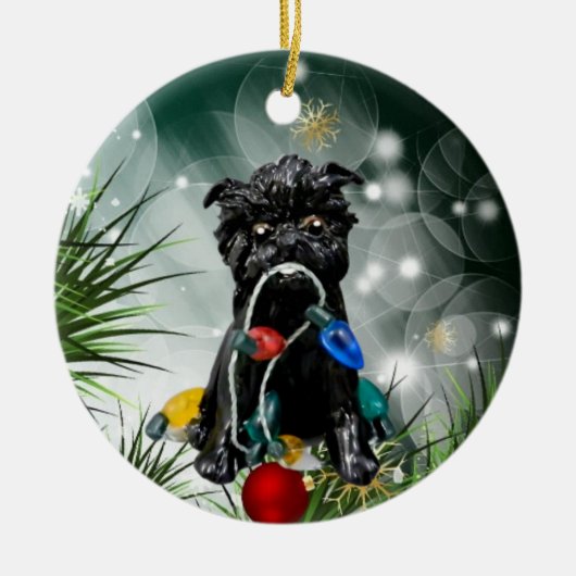 Affenpinscher Dog-kerstversiering Keramisch Ornament (Voorkant)