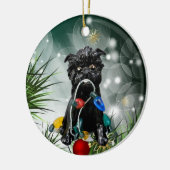 Affenpinscher Dog-kerstversiering Keramisch Ornament (Links)