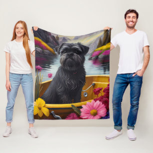 Affenpinscher Dog op een peddel: een Schilderachti Fleece Deken