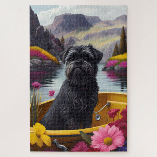 Affenpinscher Dog op een peddel: een Schilderachti Legpuzzel