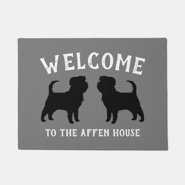 Affenpinscher Dog Silhouettes Custom Welcome Mat (Voorkant)