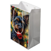 Affenpinscher Dog with Christmas Ornament Medium Cadeauzakje (Achterkant Gekanteld)