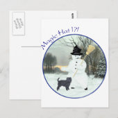 Affenpinscher en Snowman Briefkaart (Voorkant / Achterkant)