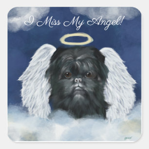 Affenpinscher Engel Vierkante Sticker