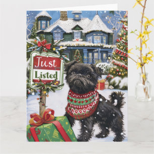 Affenpinscher Feestelijke Humor Makelaar Kerstmis Kaart