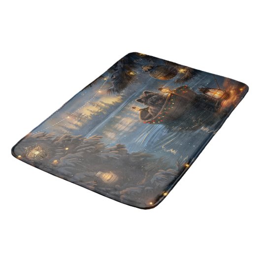 Affenpinscher Feestelijke Kerstreis Badmat (Gekanteld)