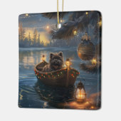Affenpinscher Feestelijke Kerstreis Keramisch Ornament (Links)