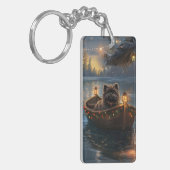 Affenpinscher Feestelijke Kerstreis Sleutelhanger (Voorkant Links)