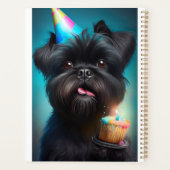 Affenpinscher fête le gâteau des ballons d'anniver (Dos)