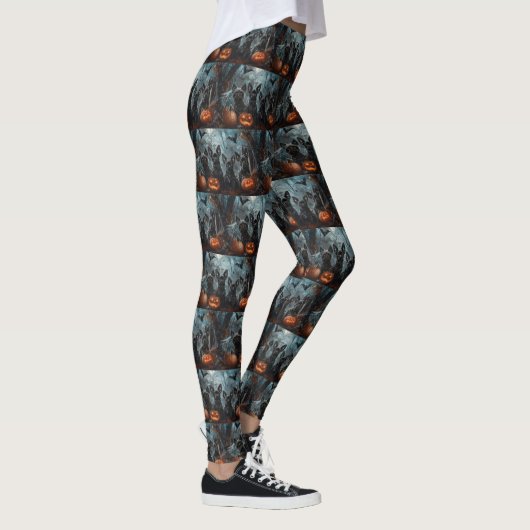 Affenpinscher Halloween Nacht Doggy Delight Leggings (Rechts)