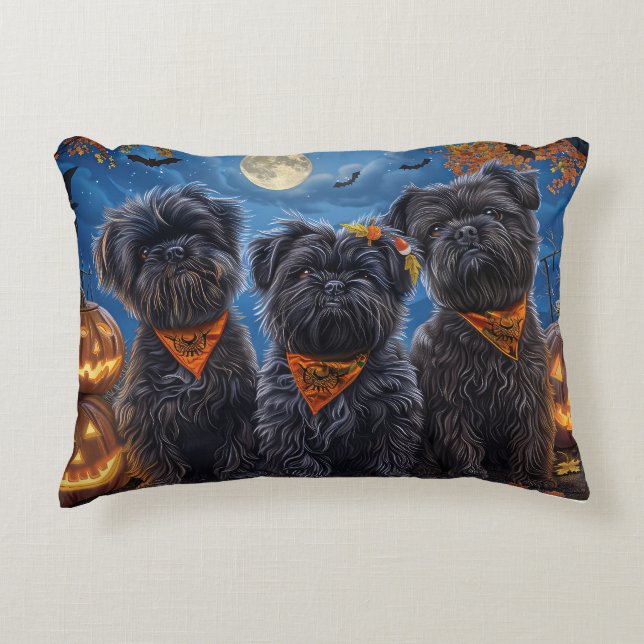 Affenpinscher Halloween Spooky Accent Kussen (Voorkant)