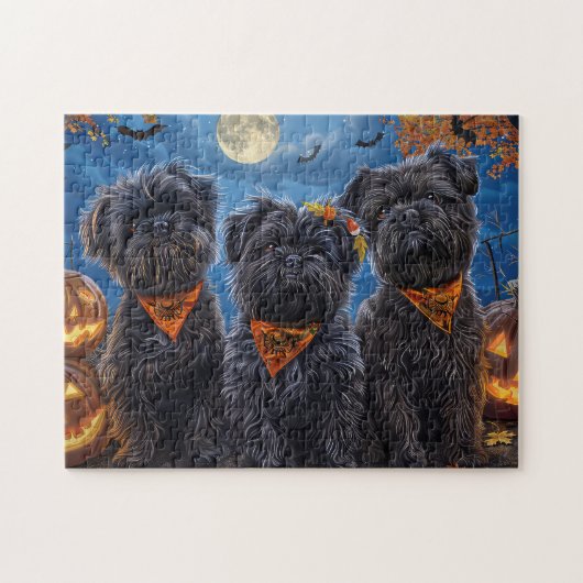 Affenpinscher Halloween Spooky Legpuzzel (Horizontaal)