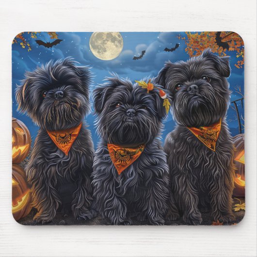 Affenpinscher Halloween Spooky Muismat (Voorkant)