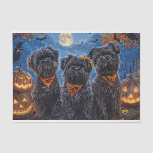 Affenpinscher Halloween Spooky Tissuepapier (Voorkant)