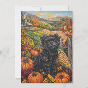 Affenpinscher Herfst Oogst Thanksgiving Hond Feestdagenkaart