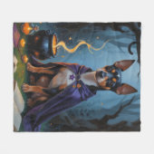 Affenpinscher hond grillige Halloween schilderij Fleece Deken (Voorkant (Horizontaal))