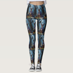 Affenpinscher hond grillige Halloween schilderij Leggings