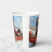 Affenpinscher Hond in Sledge Laat het Sneeuw Kerst Papieren Bekers (Links)