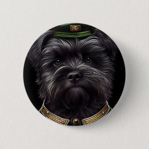Affenpinscher-hond in St. Patrick's Day Dress Ronde Button 5,7 Cm