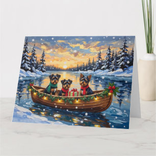 Affenpinscher-hond Kerstboot Vakantie Kaart