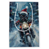 Affenpinscher Hond Rijden Motorfiets Kerstmis Medium Cadeauzakje (Voorkant)