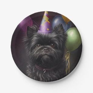 Affenpinscher Hond Verjaardag Ballonnen Papieren Bordje