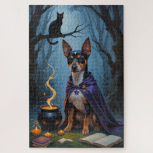 Affenpinscher Hond Whimsical Halloween Schilderij Legpuzzel