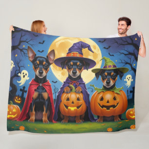 Affenpinscher Honden Pompoen Halloween Grappig Fleece Deken