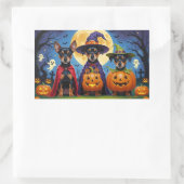 Affenpinscher Honden Pompoen Halloween Grappig Rechthoekige Sticker (Tas)