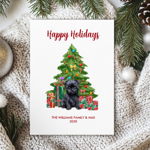 Affenpinscher-hondenfamilie Kerstmis Feestdagenkaart