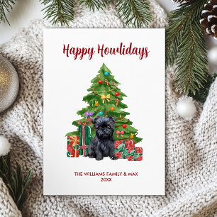 Affenpinscher-hondenfamilie Kerstmis Feestdagenkaart