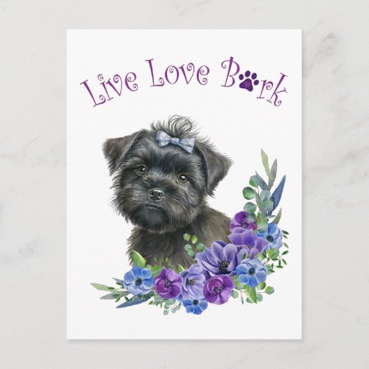 Affenpinscher Hondenmoeder Bloemen Briefkaart (Voorkant)