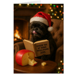 Affenpinscher 'Kaasbelasting' kerstkaart