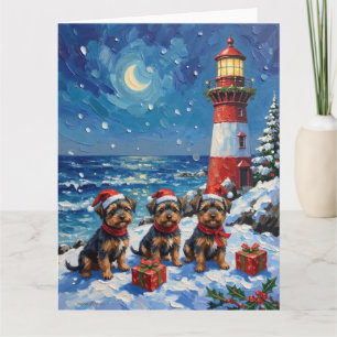 Affenpinscher Kerst Lichtbaken Vakantie Kaart