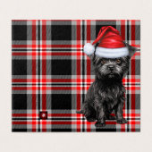 Affenpinscher Kersthond met Kerst Plaid Kaart (Buitenkant ongevouwen)