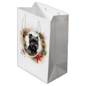 Affenpinscher Kerstkrans feestelijke pup Medium Cadeauzakje (Achterkant Gekanteld)