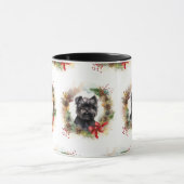 Affenpinscher Kerstkrans feestelijke pup Mok (Midden)