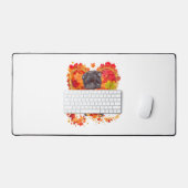 Affenpinscher met hart gemaakt van herfstbladeren bureaumat (Keyboard & Muis)