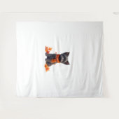 Affenpinscher met hart gemaakt van herfstbladeren wandkleed (Voorkant (horizontaal))