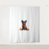 Affenpinscher met hart gemaakt van herfstbladeren wandkleed (Voorkant)