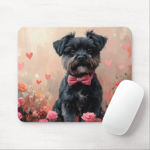 Affenpinscher met rozen - Valentijnsdag Muismat