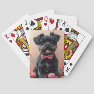 Affenpinscher met rozen - Valentijnsdag Pokerkaarten