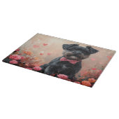 Affenpinscher met rozen - Valentijnsdag Snijplank (Hoek)