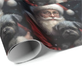 Affenpinscher met Sinterklaas Feestelijke Kerstmis Cadeaupapier (Rol Hoek)