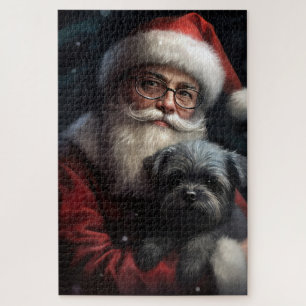 Affenpinscher met Sinterklaas Feestelijke Kerstmis Legpuzzel