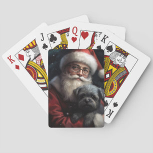 Affenpinscher met Sinterklaas Feestelijke Kerstmis Pokerkaarten